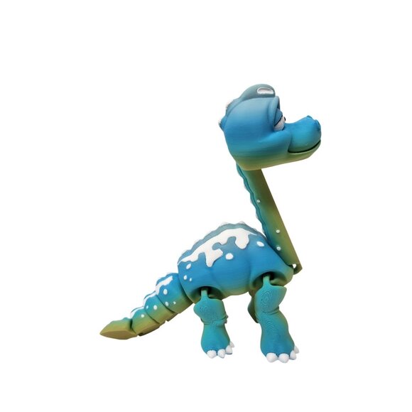 Set Of 3 Cartoon Dinosaur Figures T-Rex Triceratops Brachiosaurus 3d Printed (n) - Picture 12 of 16